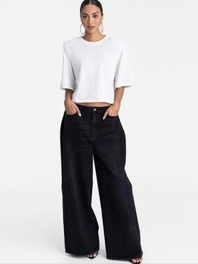 KBB by KAHLANA Women's Low-Rise Wide Leg 'The Rachel Jean' - Black